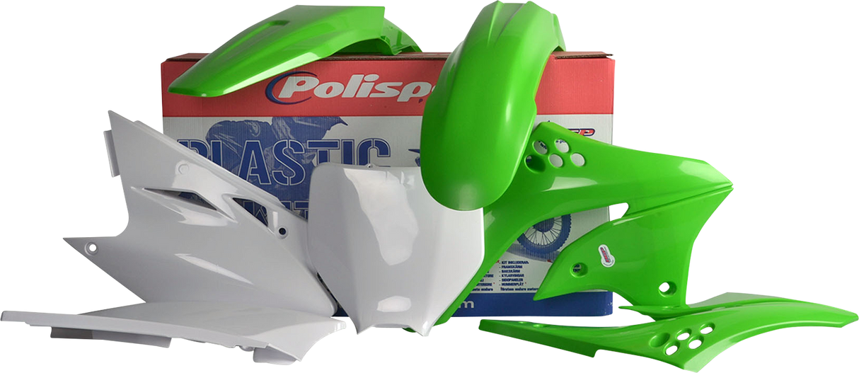 POLISPORT Body Kit - Complete - '08 OEM Green/White - KX 450F 90114