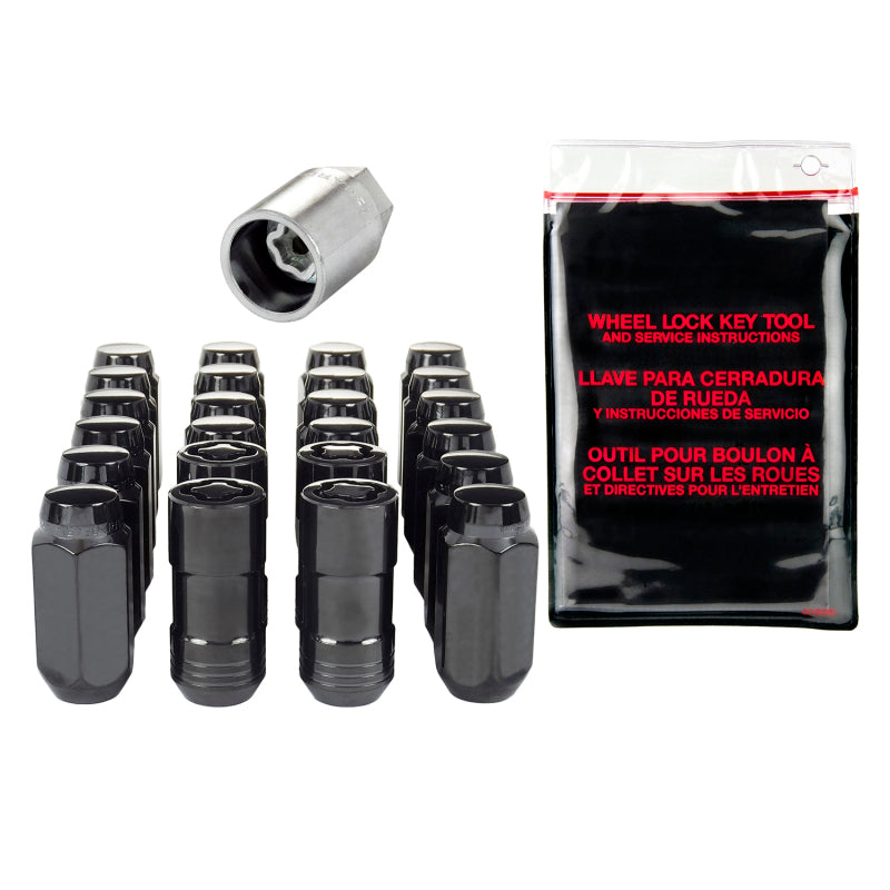 McGard 6 Lug Hex Install Kit w/Locks (Cone Seat Nut) M14X1.5 / 13/16 Hex / 1.945in. Length - Black 84622