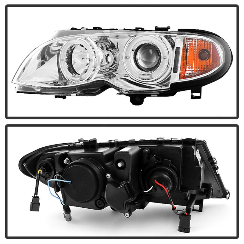 Spyder BMW E46 3-Series 02-05 4DR Projector Headlights 1PC LED Halo Chrm PRO-YD-BMWE4602-4D-AM-C 5042408