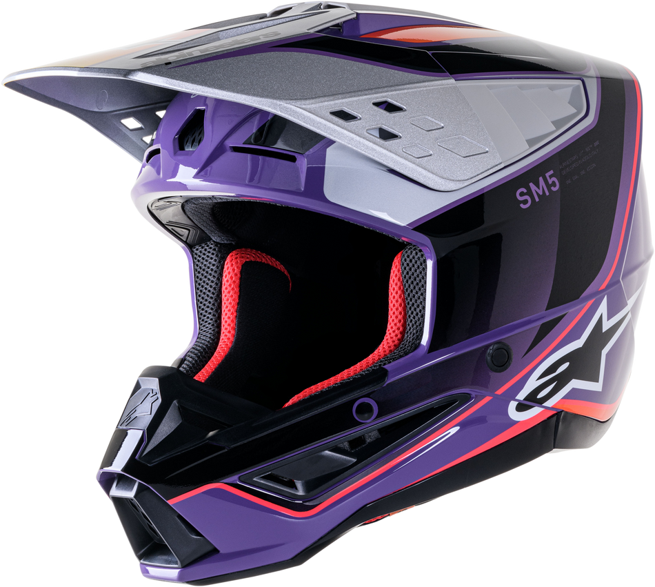 ALPINESTARS S-M5 Sail Helmet Violet/Blk/Slvr Glossy Xl 8306823-3919-XL