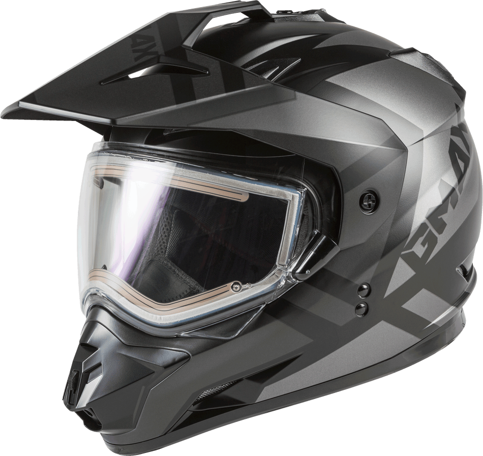 GMAX Gm-11s Trapper Snow Helmet W/Elec Shield Matte Blk/Gry 2x G4112508