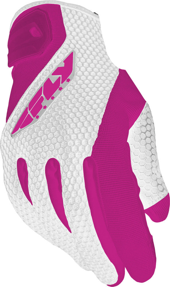 FLY RACING Women's Coolpro Gloves White/Pink Md #5884 476-6210~3