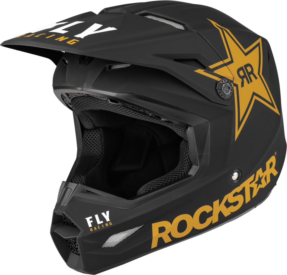 FLY RACING Kinetic Rockstar Helmet Matte Black/Gold 2x F73-33112X