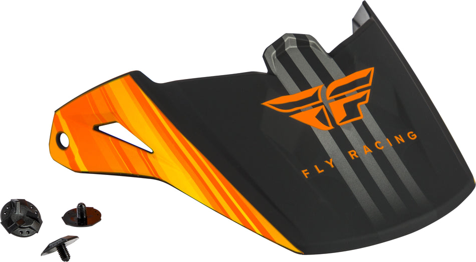 FLY RACING Kinetic Cold Weather Visor Matte Orange/Black/White 73-88190