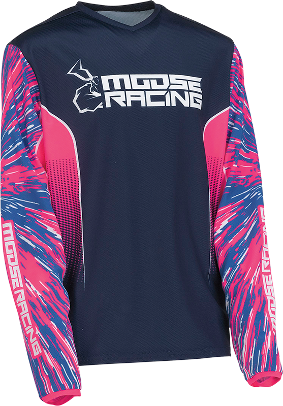 MOOSE RACING Youth Agroid Jersey - Pink/Blue - Small 2912-2257