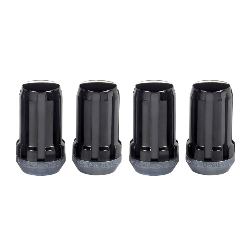 McGard SplineDrive Lug Nut (Cone Seat) M14X1.5 / 1.648in. Length (4-Pack) - Black (Req. Tool) 65315BK