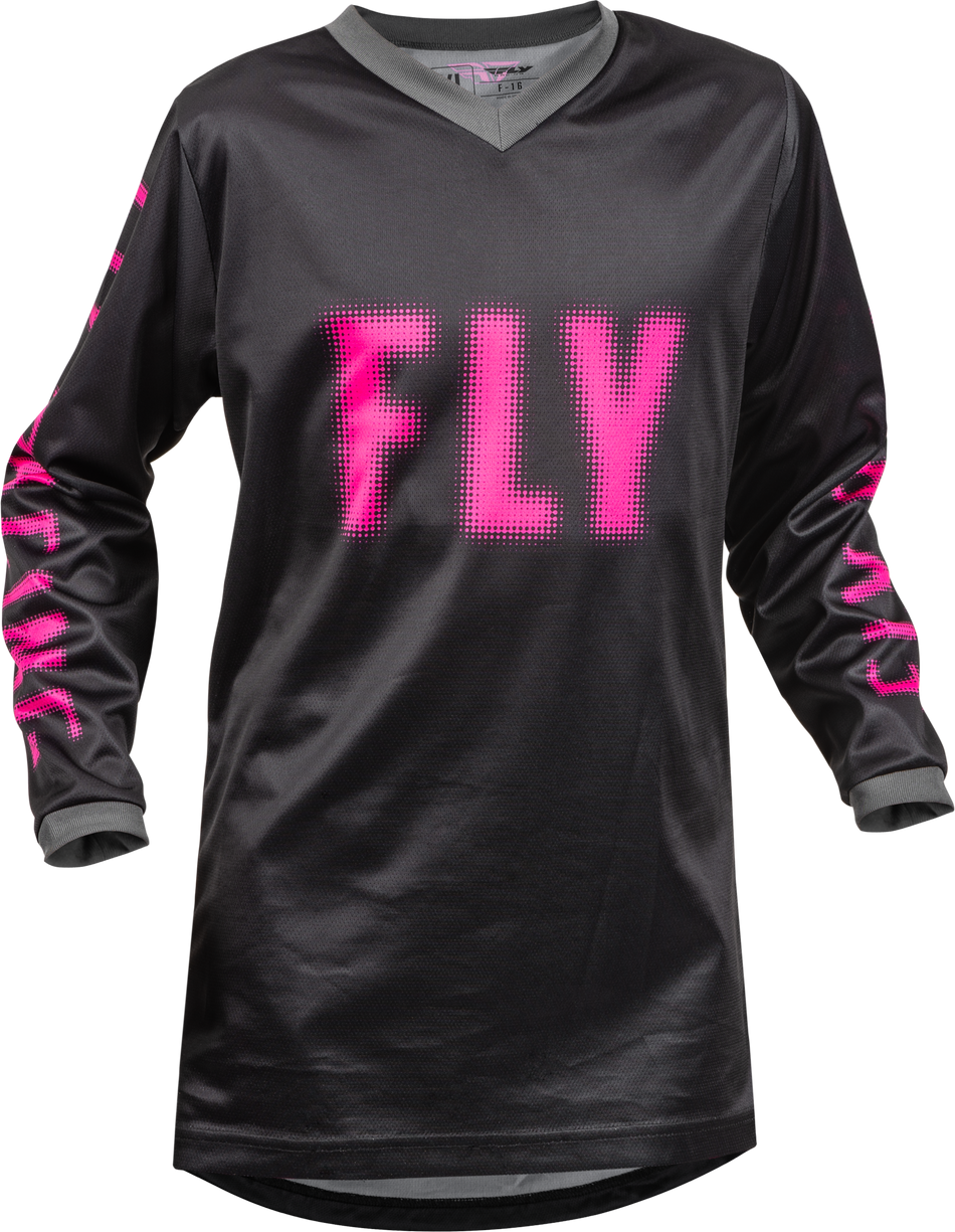 FLY RACING Youth F-16 Jersey Black/Pink Yl 376-221YL