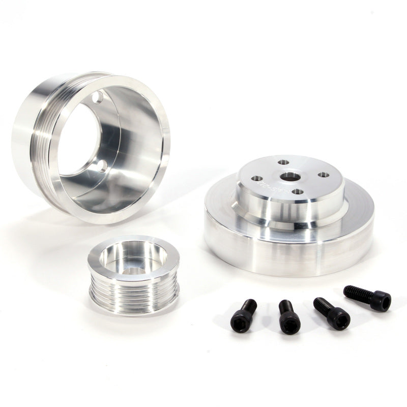 BBK 86-93 Mustang 5.0 Underdrive Pulley Kit - Lightweight CNC Billet Aluminum (3pc) 1553