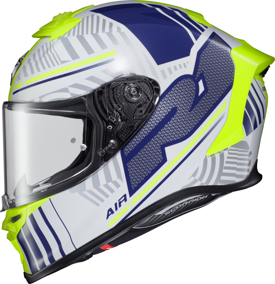 SCORPION EXO Exo-R1 Air Full Face Helmet Juice White/Blue Lg R1-1235