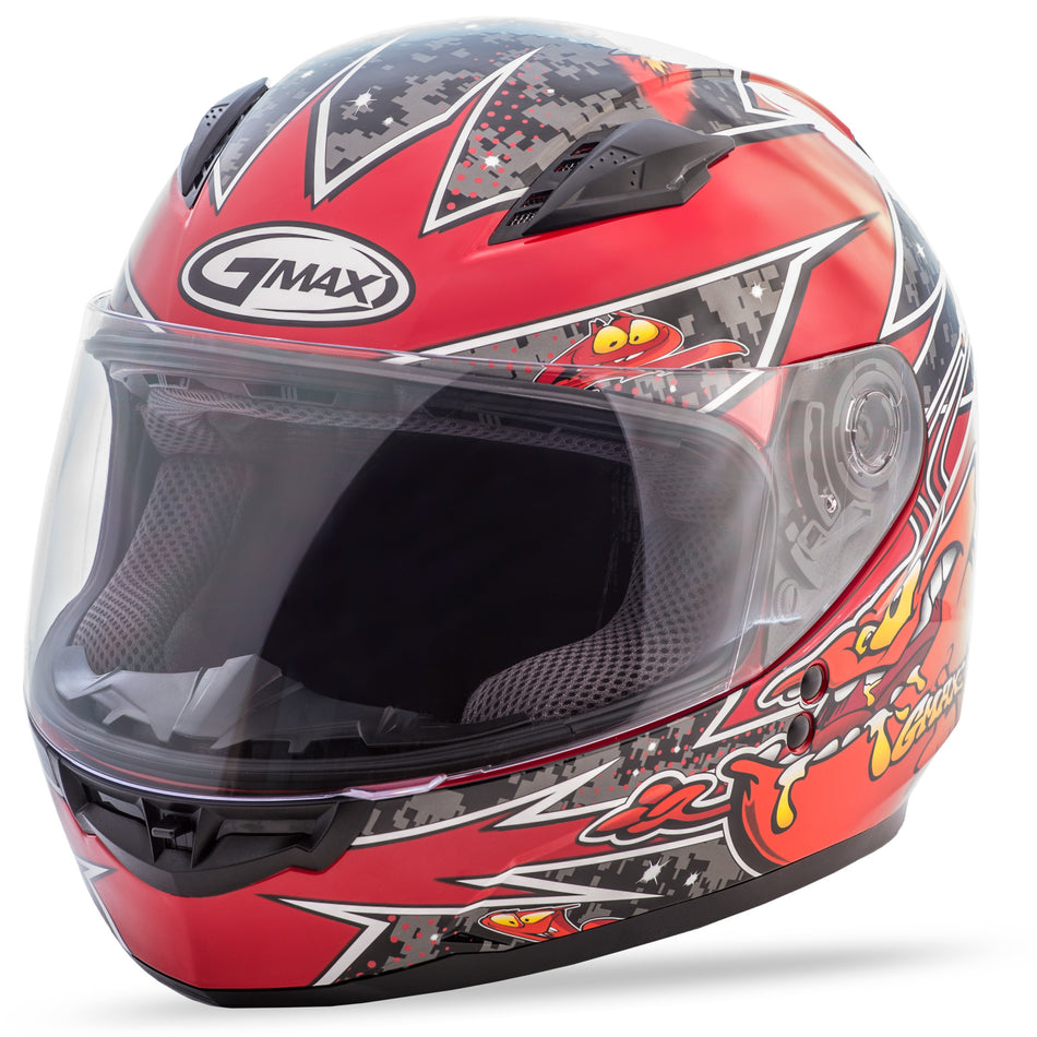 GMAX Youth Gm-49y Full-Face Alien Helmet Black/Red Yl G7496202 TC-1