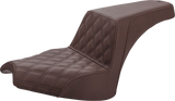 SADDLEMEN Step Up Seat - Front Lattice/Rear Smooth - Brown - Chief I21-04-172BR