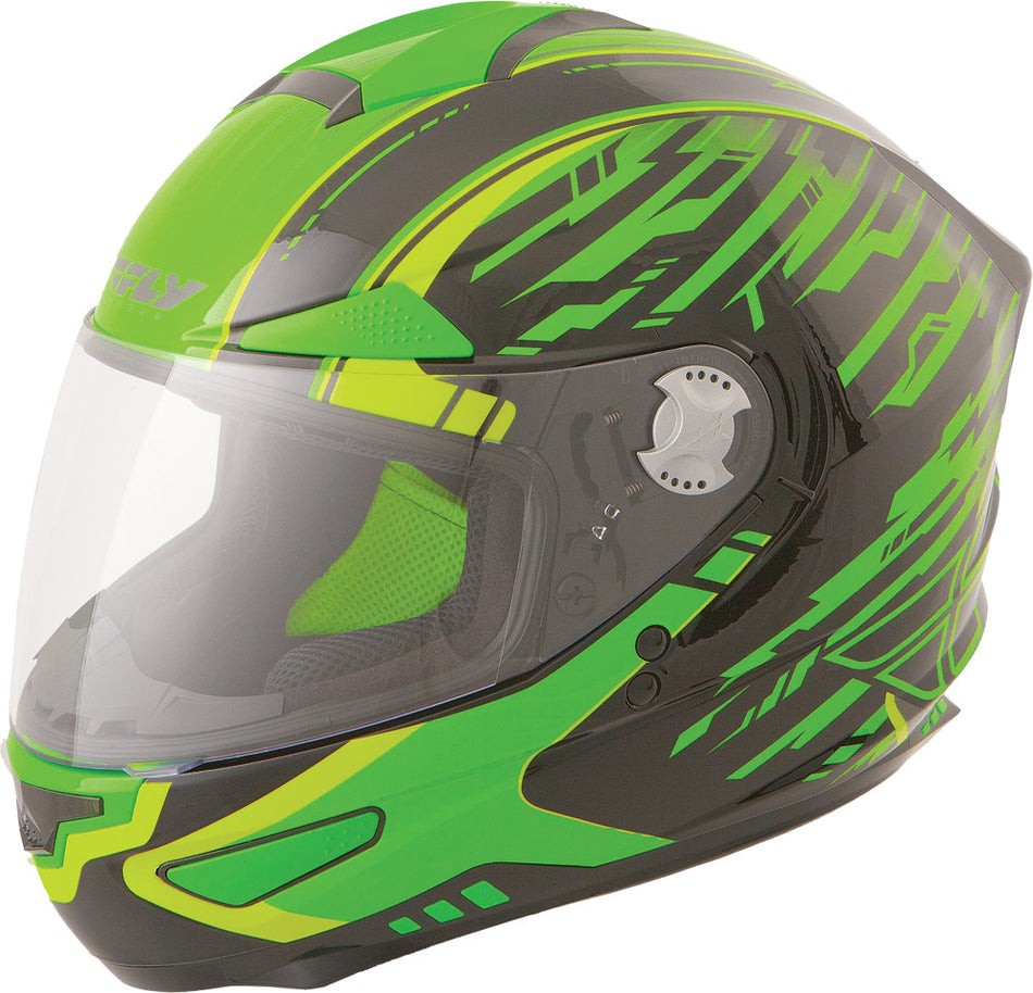 FLY RACING Luxx Shock Helmet Black/Green Lg F73-8315L TC-3