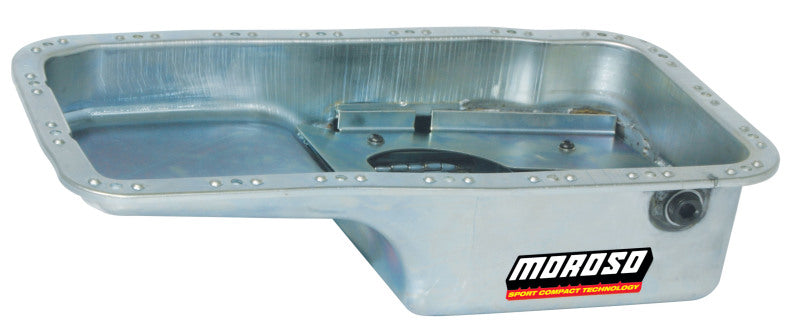 Moroso Acura/Honda 1.6L B16A3 Road Race Baffled Wet Sump 5.5qt 6in Steel Oil Pan 20910