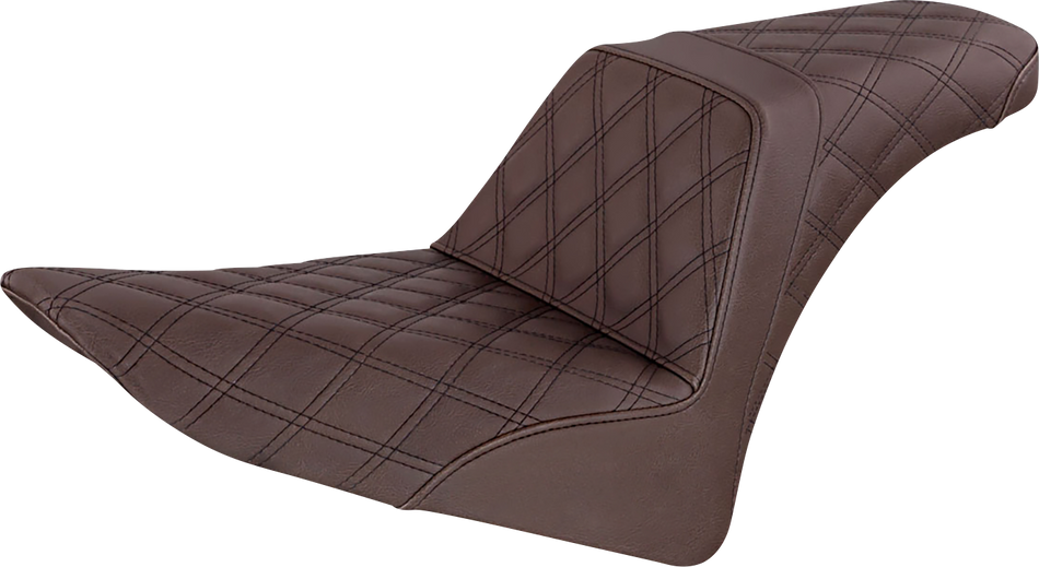 SADDLEMEN Step-Up Seat - Full Lattice Stitch - Brown - FLS 812-26-175BR