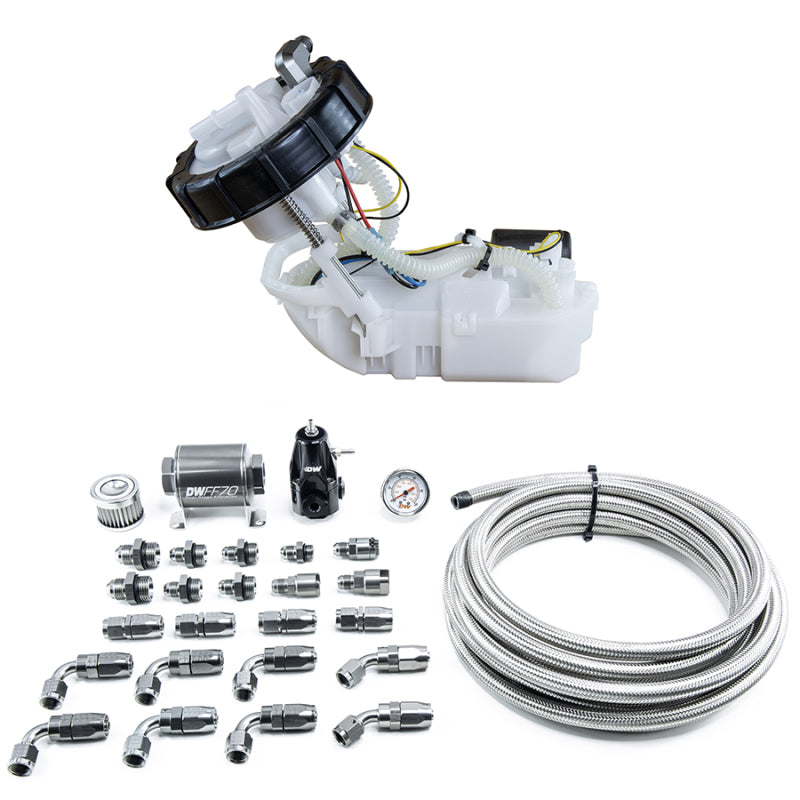 DeatschWerks 01-05 Honda Civic/02-06 Acura RSX DW400 Pump Module & Return Kit w/CPE Fuel Lines 9-401-607-7040