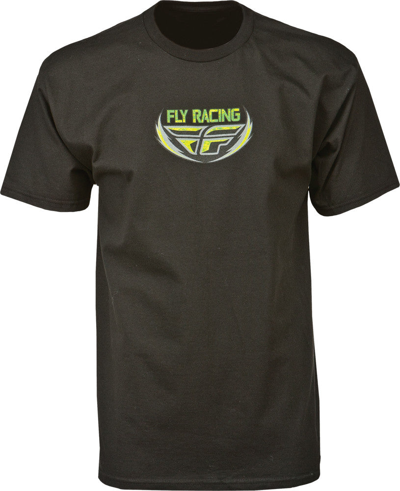 FLY RACING Stacked Tee Black M 352-0630M