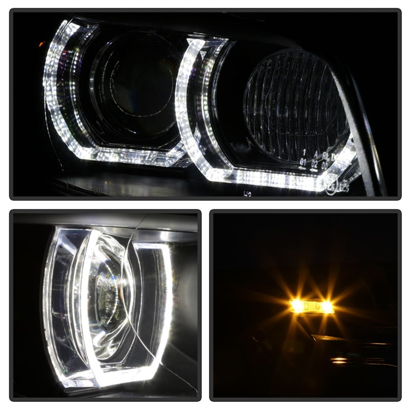 Spyder 08-10 BMW F92 3 Series Projector Headlights - LED DRL - Black (PRO-YD-BMWE9208-DRL-BK) 5085184