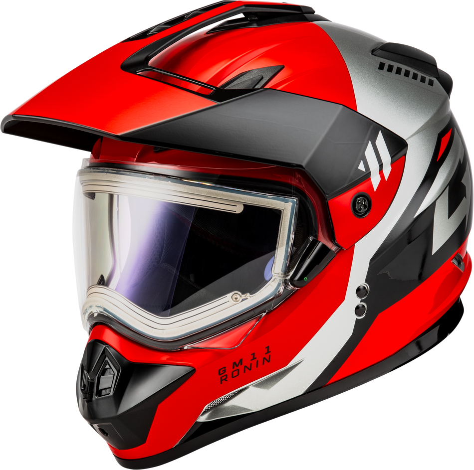 GMAX Gm-11s Ronin Snow Helmet W/ Electric Shield Black/Red 3x A4115159