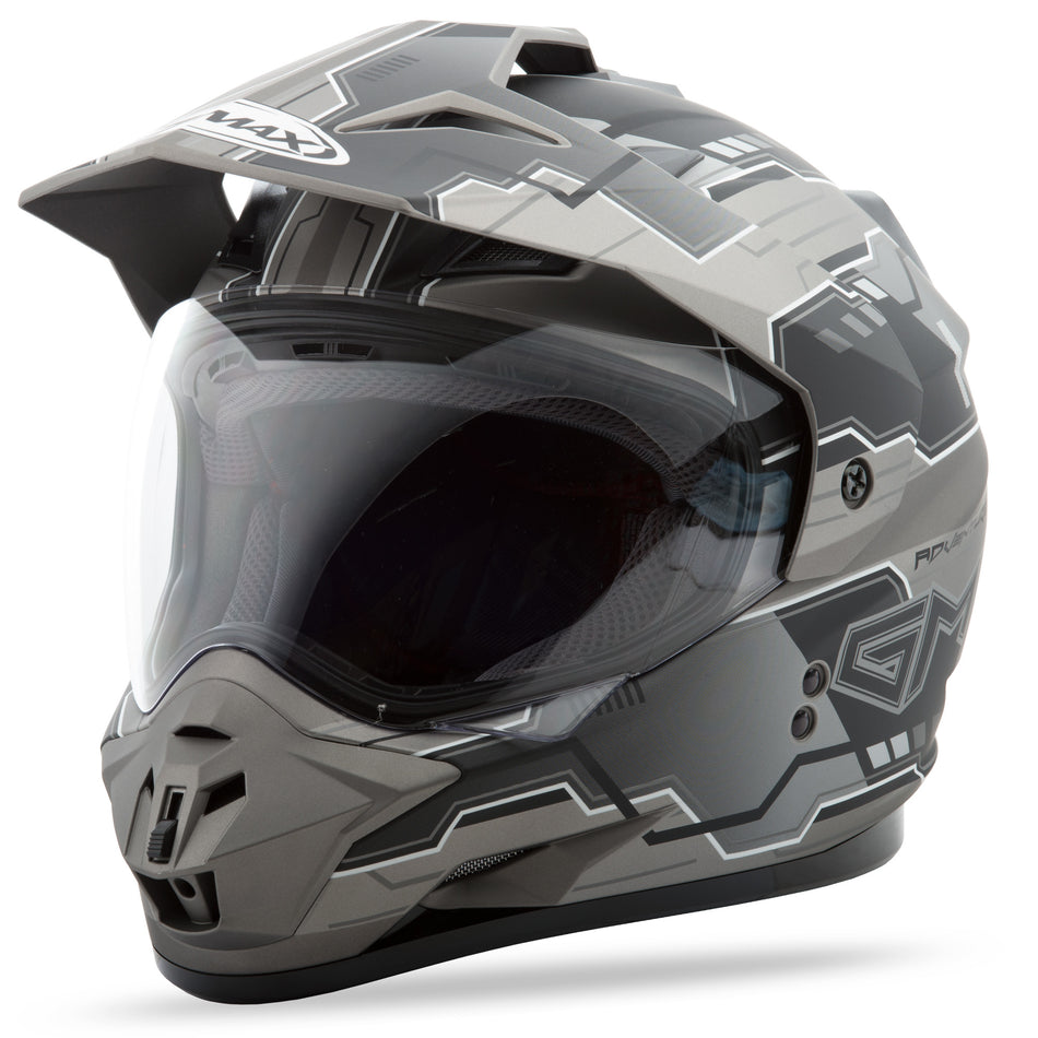 GMAX Gm-11 Dual-Sport Adventure Helmet Matte Black/Silver Xs G5117453 TC-17