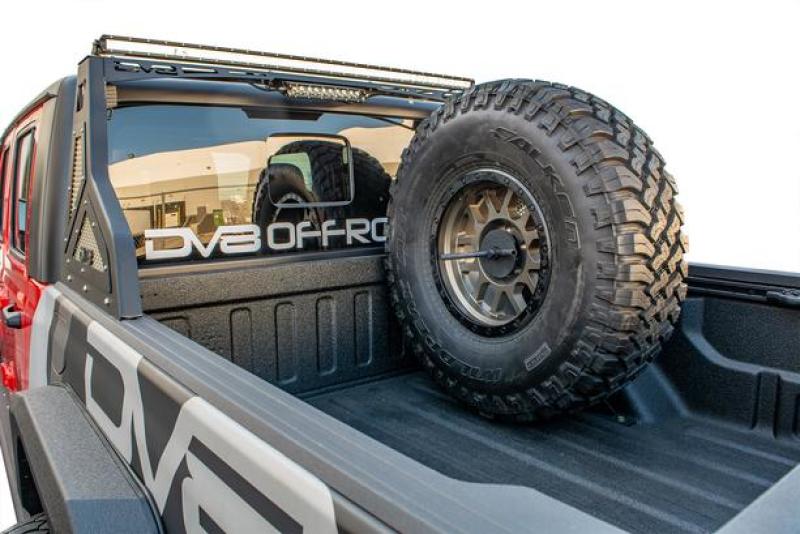 DV8 Offroad 2019+ Jeep Gladiator Universal Stand Up In-Bed Tire Carrier TCGL-02