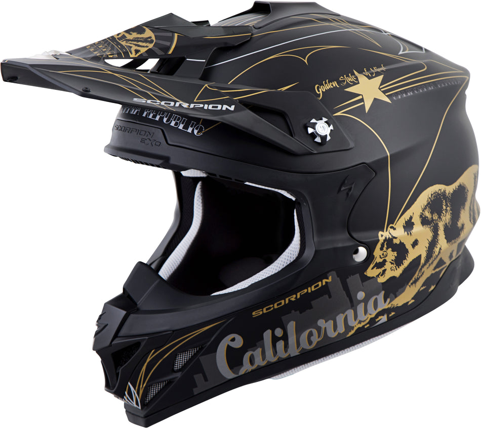 SCORPION EXO Vx-35 Off-Road Helmet Golden State Black Sm 35-3013