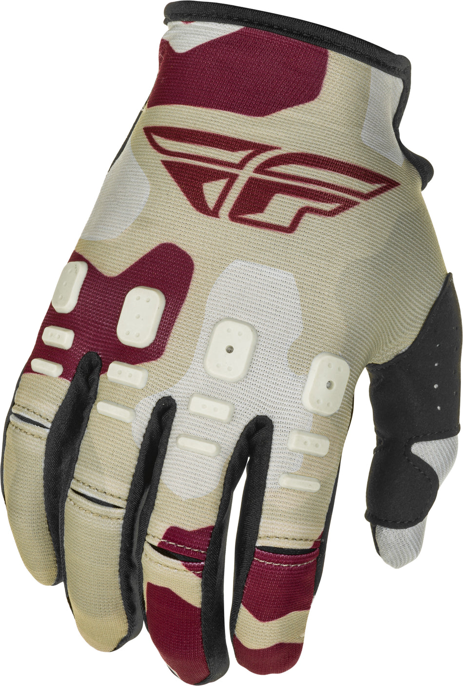 FLY RACING Youth Kinetic K221 Gloves Stone/Berry Sz 04 374-51704