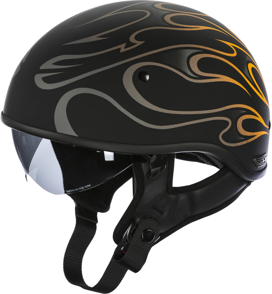 FLY RACING .357 Flame Half Helmet Matte Orange 2x 73-8204-6