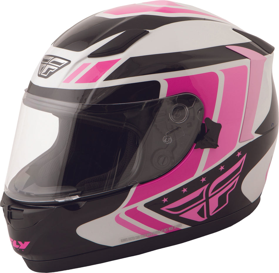 FLY RACING Conquest Retro Helmet Pink/Black/White Lg 73-8419L