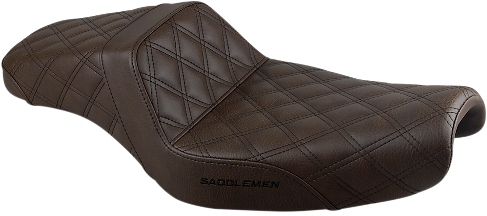 SADDLEMEN Step-Up Seat - Full Lattice Stitch - Brown - XL 807-11-175BR