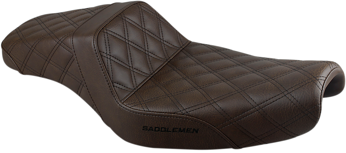 SADDLEMEN Step-Up Seat - Full Lattice Stitch - Brown - XL 807-11-175BR