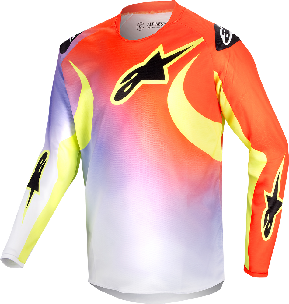 ALPINESTARS Youth Racer Lucent Jersey White/Neon Red/Yellow Fluo Lg 3773724-2029-L