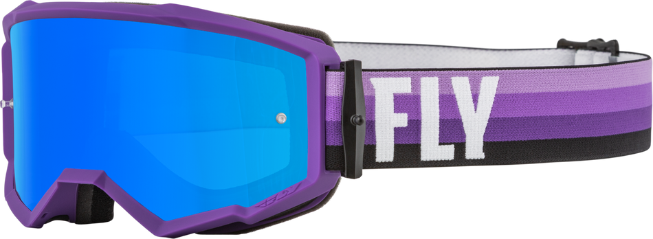 FLY RACING Zone Goggle Purple/Black W/ Sky Blue Mirror/Smoke Lens 37-51498