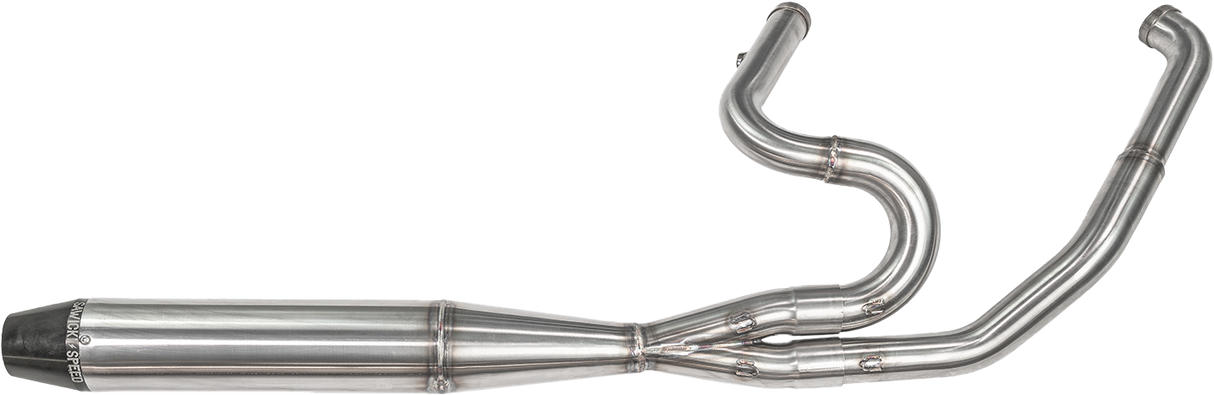 SAWICKI 2in1 Twin Cam Flt Mid Length Pipe Brushed Ss 930-01226