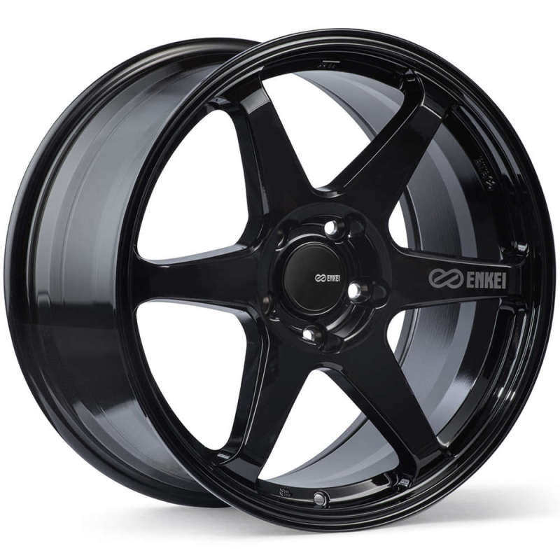 Enkei T6R 18x9.5 45mm Offset 5x120 Bolt Pattern 72.6 Bore Gloss Black Wheel 539-895-1245BK