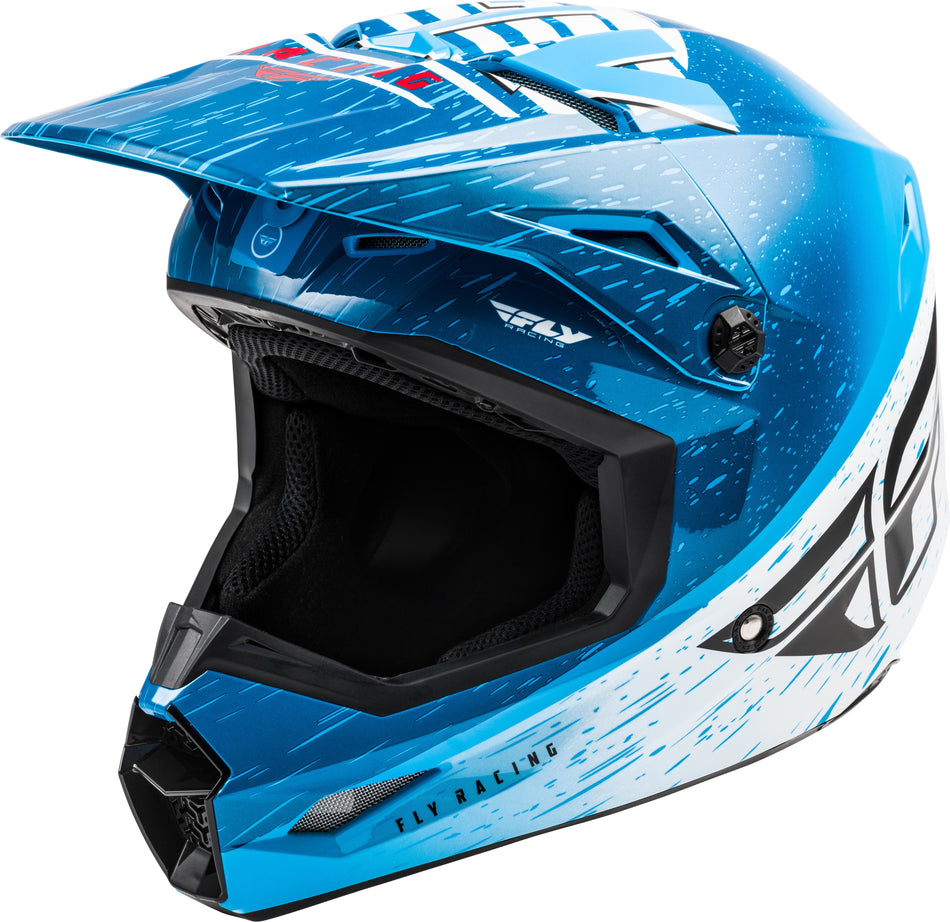 FLY RACING Kinetic K120 Helmet Blue/White/Red Ys 73-8621YS