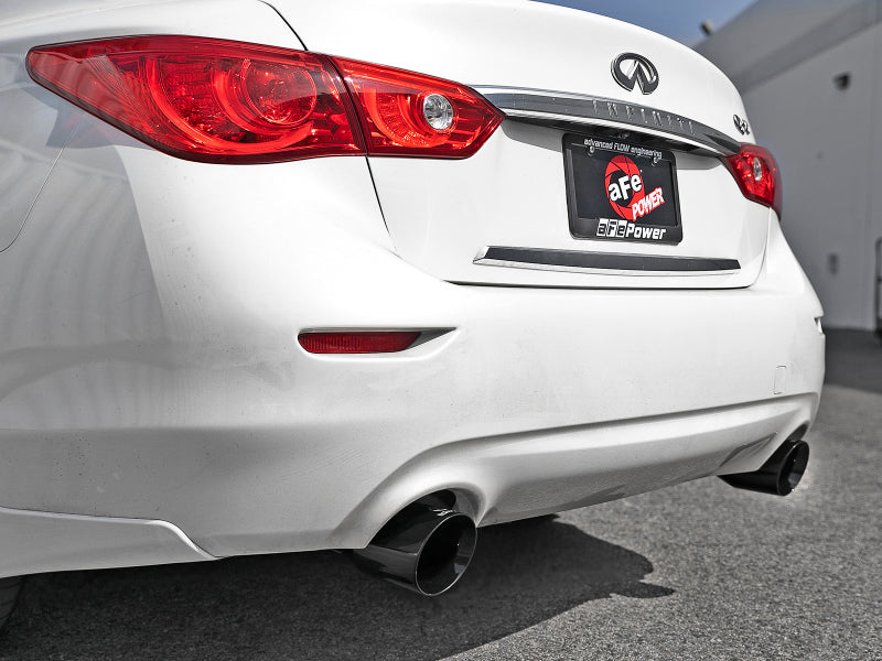 aFe Takeda 2.5in 304 SS Cat-Back Exhaust System w/ Black Tips 16-18 Infiniti Q50 V6-3.0L (tt) 49-36132NM-B