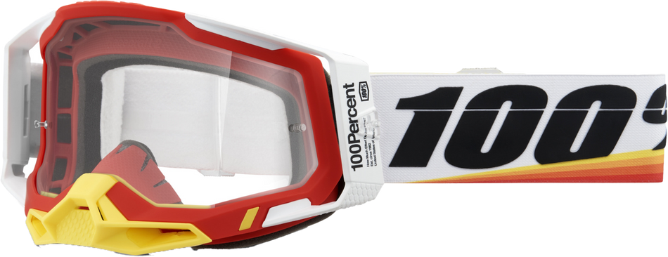 100% Racecraft 2 Goggle Arsham Red Clear Lens 50009-00016