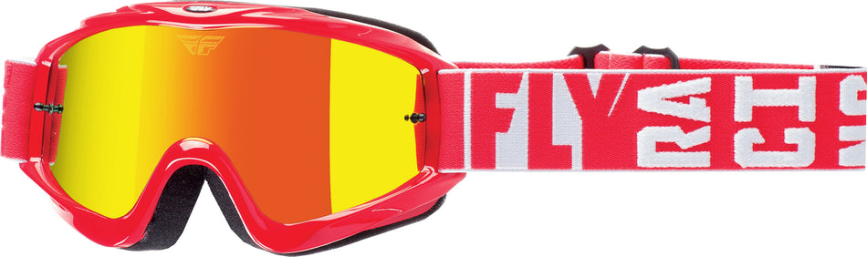 FLY RACING 2018 Zone Turret Goggle Red W/Fire Mirror Lens 37-4062