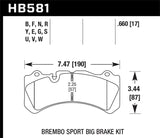 Hawk 09 Nissan GT-R R35 Brembo DTC-70 Race Front Brake Pads KHB581U.660