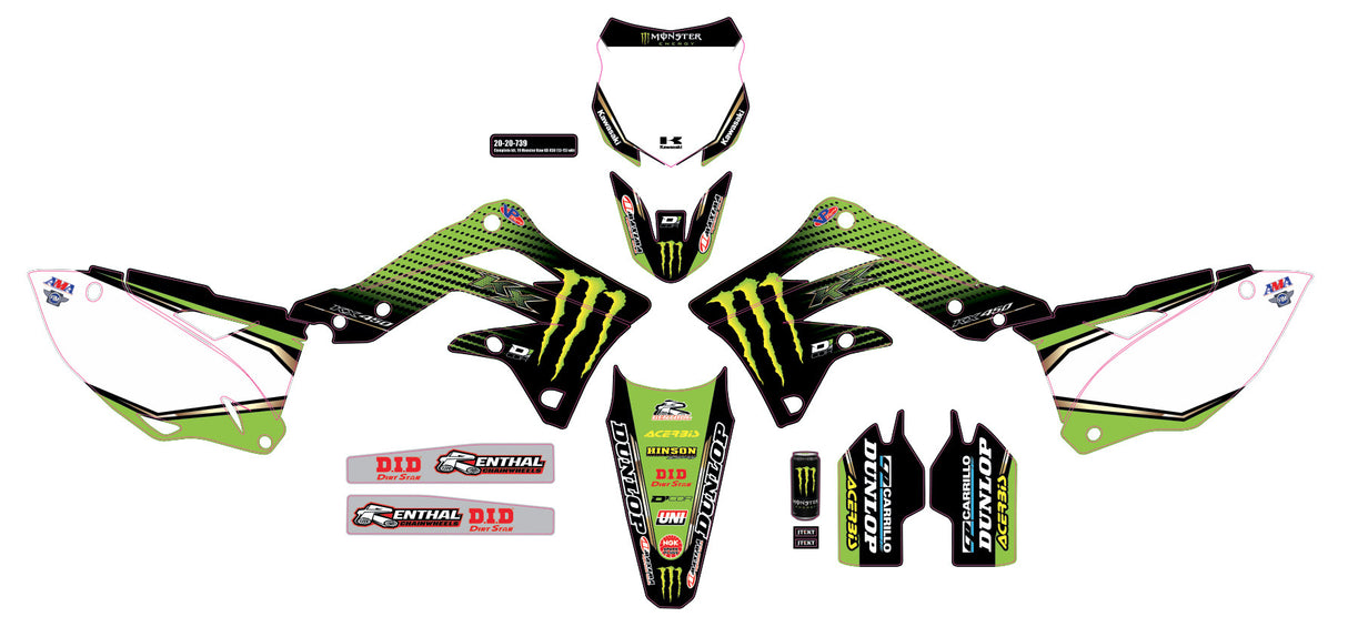 D-COR Complete Kit 19 Monster Kaw Kxf 450 White Bg 20-20-739