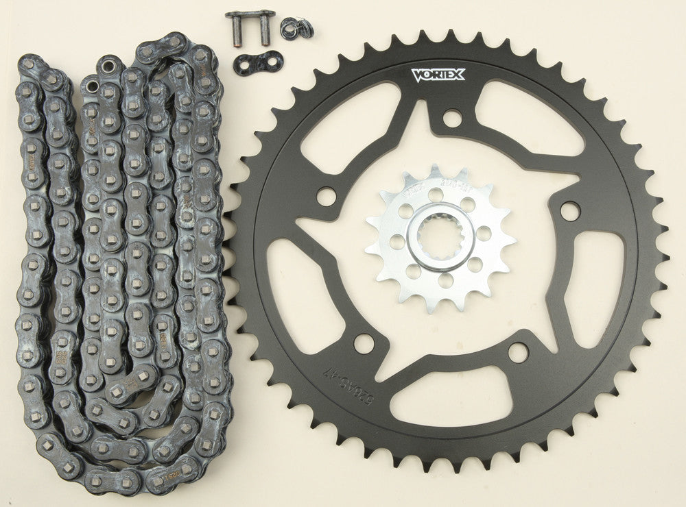 VORTEX Sprocket/Chain Kit Stl/Stl 15/47t Sil Sx3 520-112l Blk CK6292