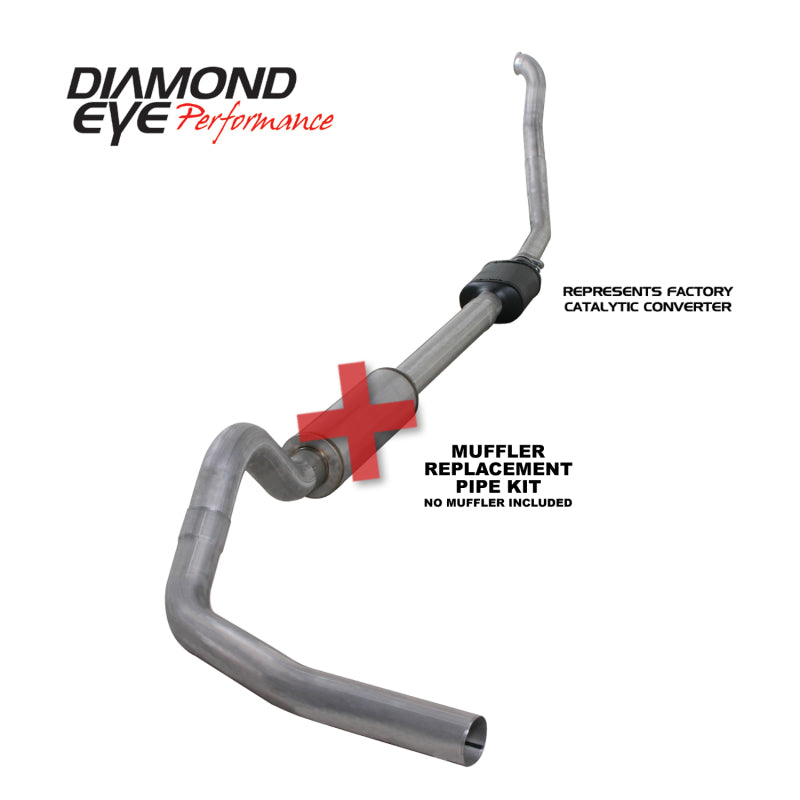 Diamond Eye KIT 4in MFLR RPLCMENT PIPE TB SGL ALUM 94-97 5 7 3L F250/F350 PWRSTROKE NFS W CARB STDS K4306A-RP