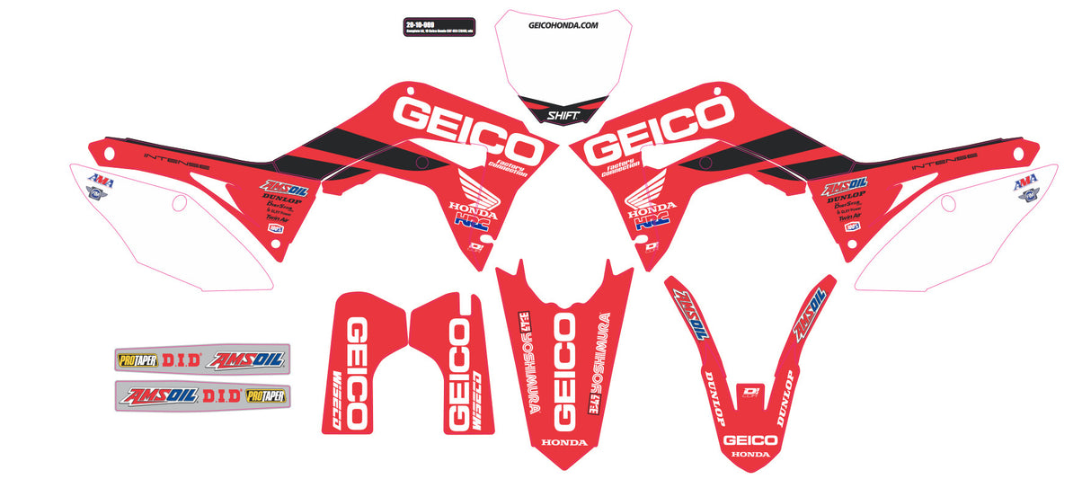 D-COR Complete Kit 19 Geico Honda Crf 450 White Bg 20-10-969