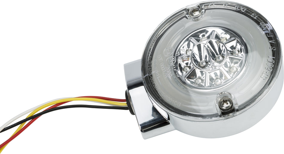 HARDDRIVE Turn/Stop Combo Led Amber/Red Chrome W/Clear Lens 164502
