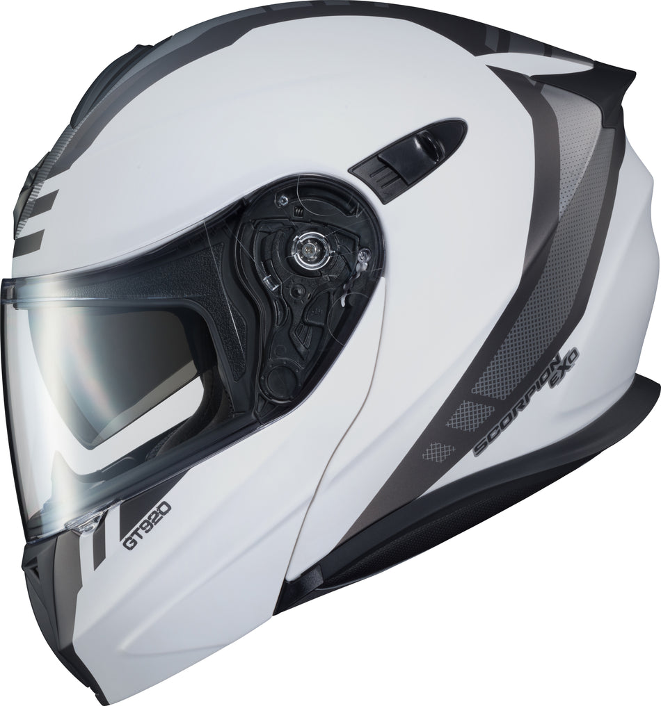 SCORPION EXO Exo-Gt920 Modular Helmet Unit Matte White/Dark Grey Lg 92-1655