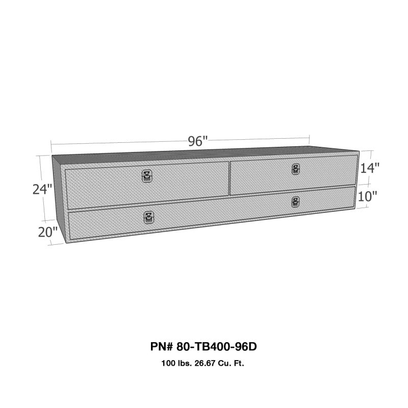 Westin/Brute High Cap 96in Stake Bed Contractor TopSider w/ Doors - Aluminum 80-TB400-96D