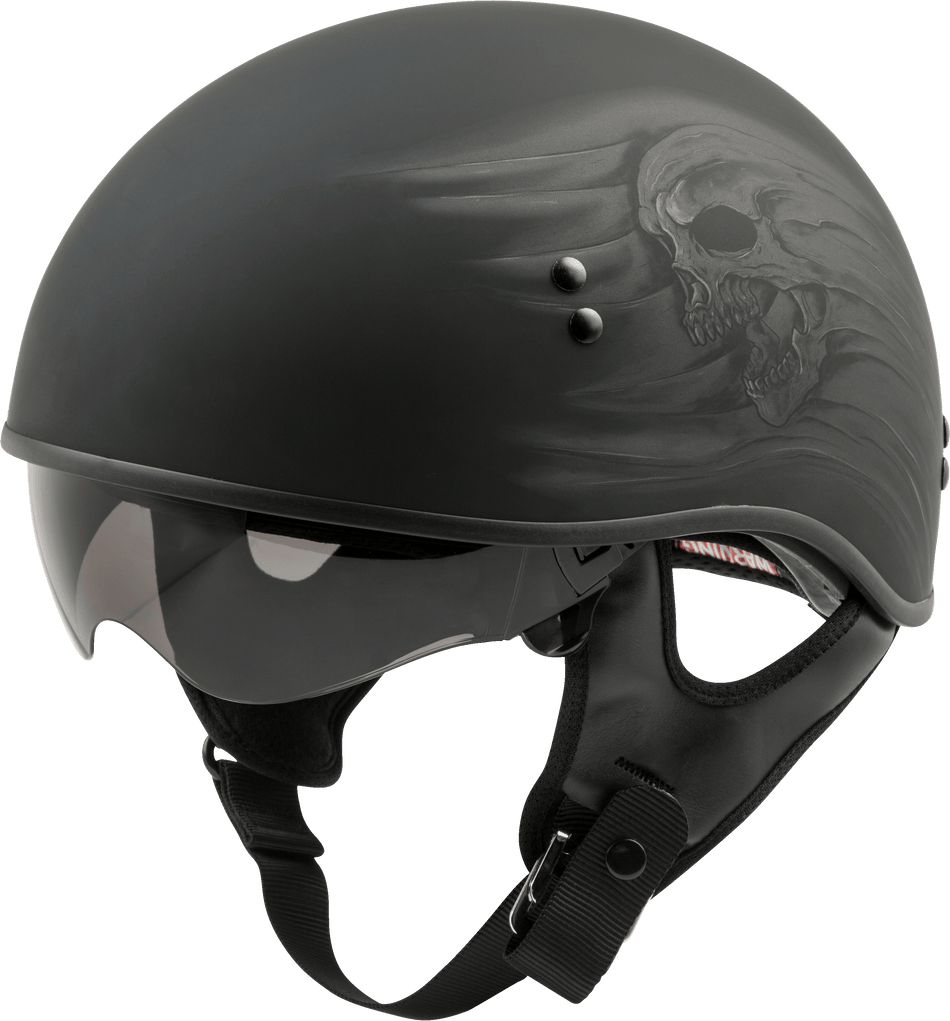 GMAX Hh-65 Half Helmet Ritual Naked Matte Black Md H1653025