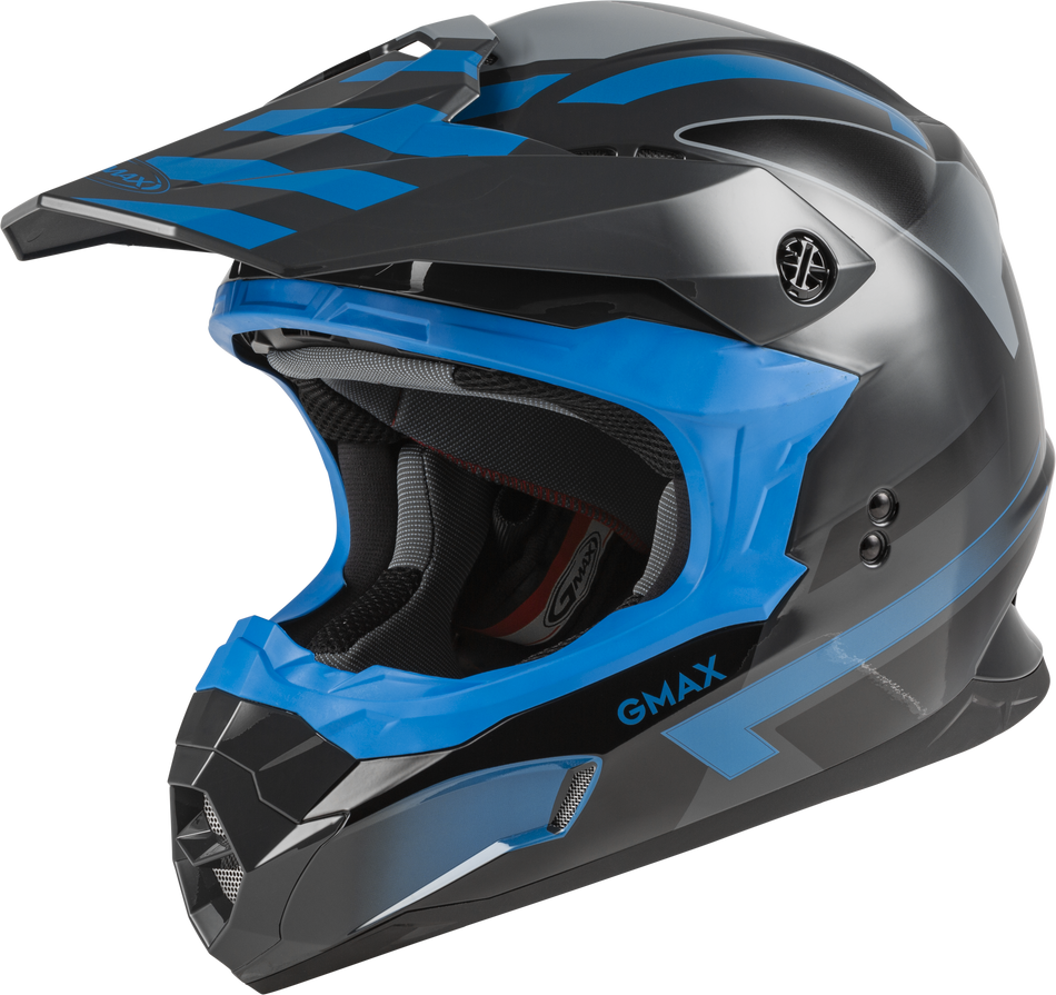 GMAX Mx-86 Off-Road Fame Helmet Dark Grey/Blue/Black Lg D3864446
