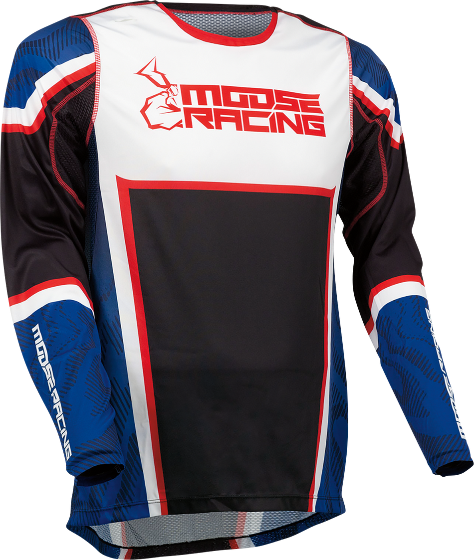 Camiseta MOOSE RACING Agroid - Rojo/Blanco/Azul/Negro - Mediano 2910-7403 