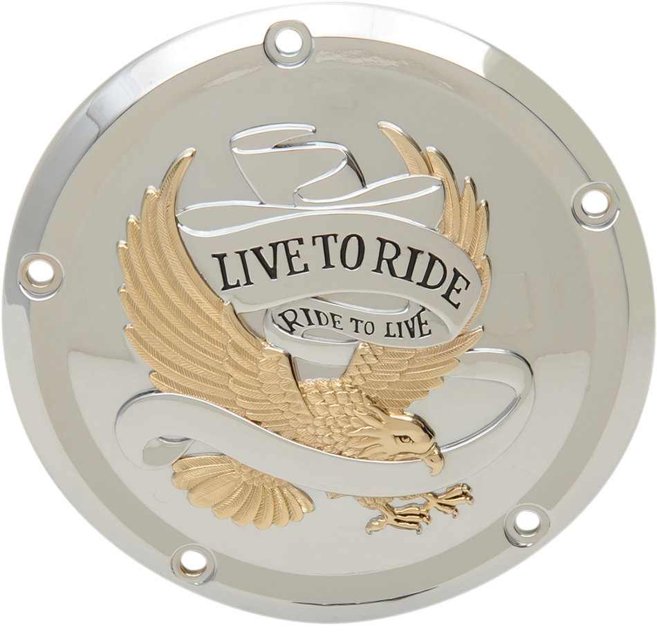 DRAG SPECIALTIES Live to Ride Derby Cover - 5-Hole - Gold D33-0110GA